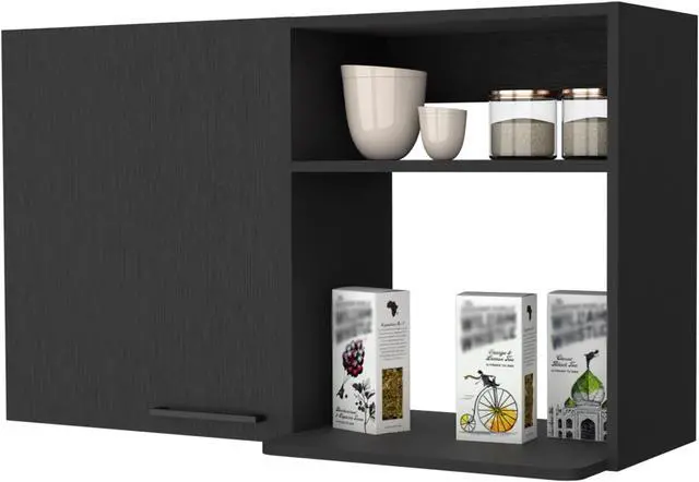 Alt view image 5 of 7 - Oklahoma 2 Wall Cabinet, 2 Door Stackable Wall Mounted Storage Cabinet with 2 Side Shelf