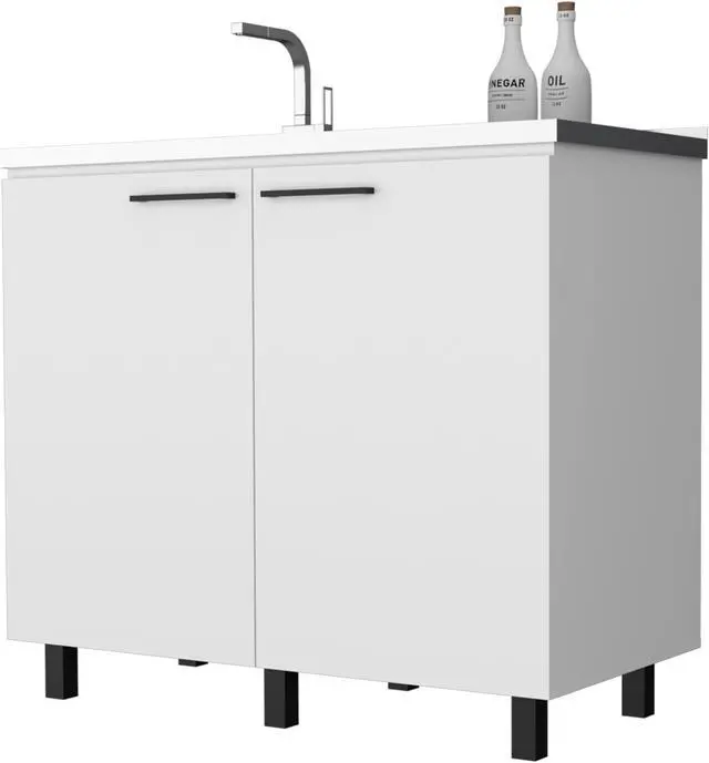 Alt view image 5 of 7 - Oklahoma 2 Utility Sink & Cabinet, Interior Shelf, Aluminum Countertop
