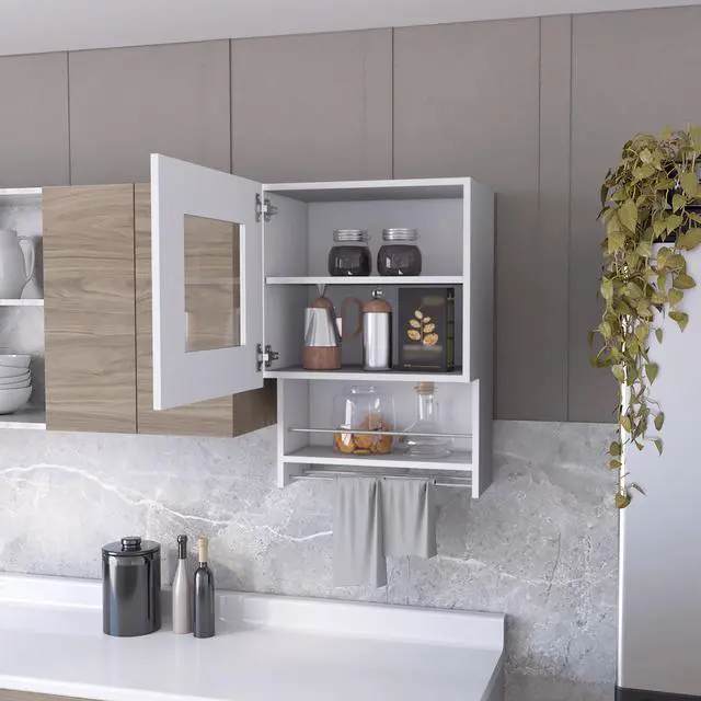 Alt view image 4 of 7 - Florence Kitchen Wall Cabinet, Spice and Towel Rack