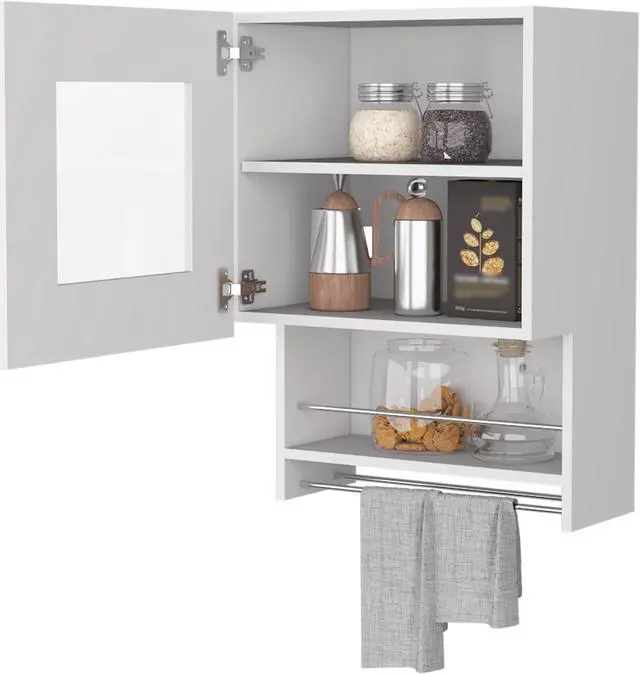Alt view image 6 of 7 - Florence Kitchen Wall Cabinet, Spice and Towel Rack