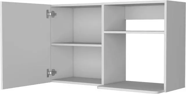 Alt view image 2 of 7 - Oklahoma 2 Wall Cabinet, 2 Door Stackable Wall Mounted Storage Cabinet with 2 Side Shelf