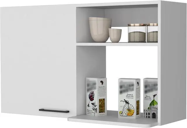 Alt view image 5 of 7 - Oklahoma 2 Wall Cabinet, 2 Door Stackable Wall Mounted Storage Cabinet with 2 Side Shelf