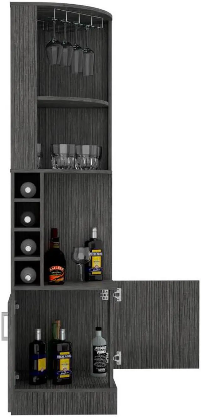 Alt view image 7 of 7 - Seattle Bar Cabinet, Eight Bottle Cubbies, Two Large Open Shelves