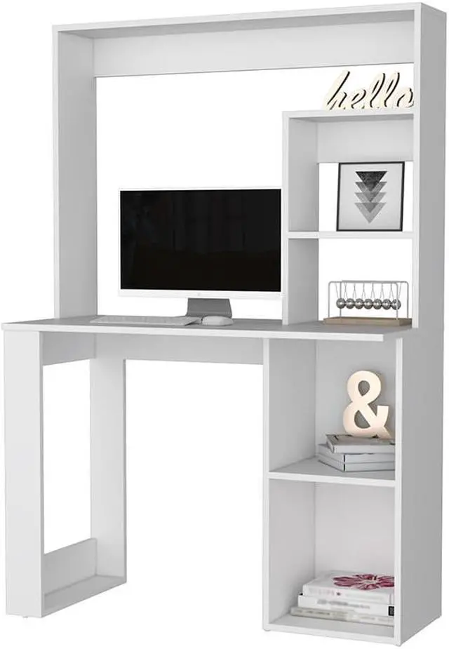 Alt view image 4 of 7 - Carroll Computer Desk with Hutch and Storage Shelves