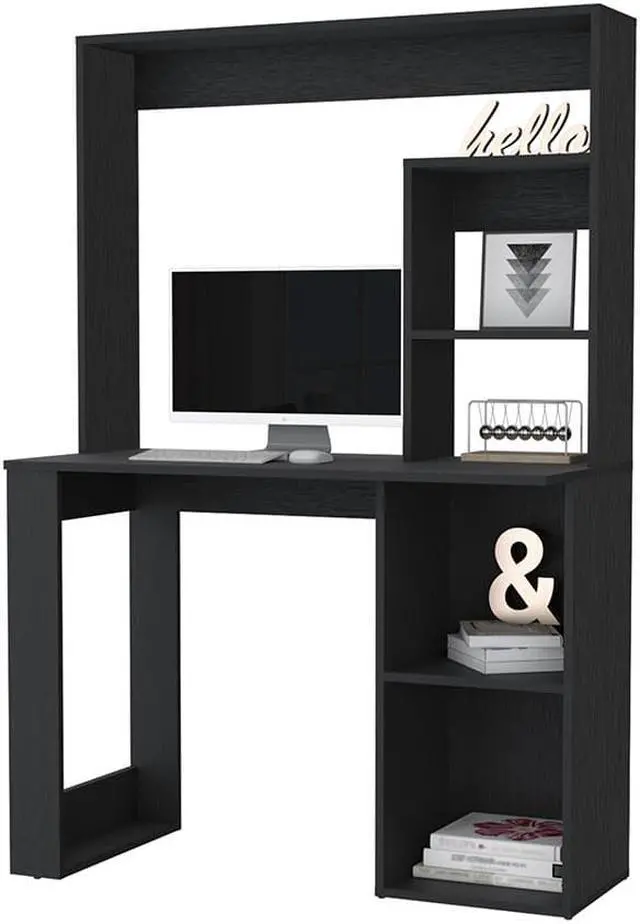 Alt view image 4 of 7 - Carroll Computer Desk with Hutch and Storage Shelves