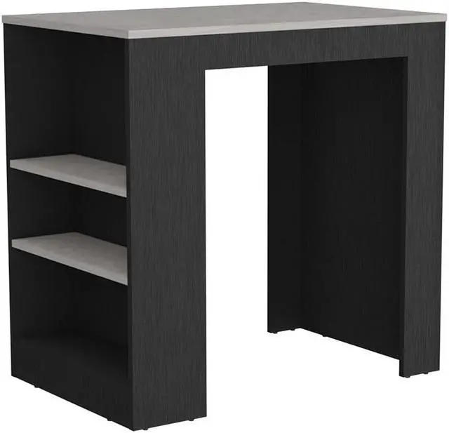 Main image of Harlan Kitchen Island, Counter Height Table Top with 3-Side Shelf