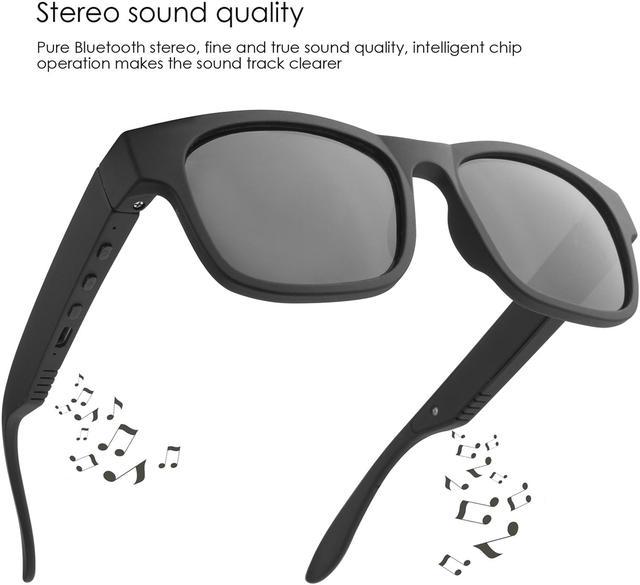 GELETE Smart Glasses Wireless Bluetooth Sunglasses Open Ear  Music&Hands-Free Calling,for Men&Women,Polarized Lenses,IP4  Waterproof,Connect Mobile Phones and Tablets (Black) 