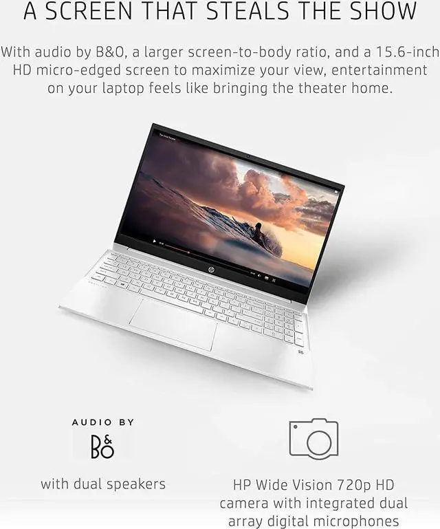 Alt view image 3 of 6 - HP 2021 Pavilion Laptop, 15.6" FHD Touchscreen, AMD Ryzen 5 5500U Processor 2.1GHz to 4.0GHz, 16GB RAM, 512GB SSD, Webcam, B&O Audio, WiFi 6, Bluetooth, Backlit Keyboard, Numeric Keypad, Win 10 Home