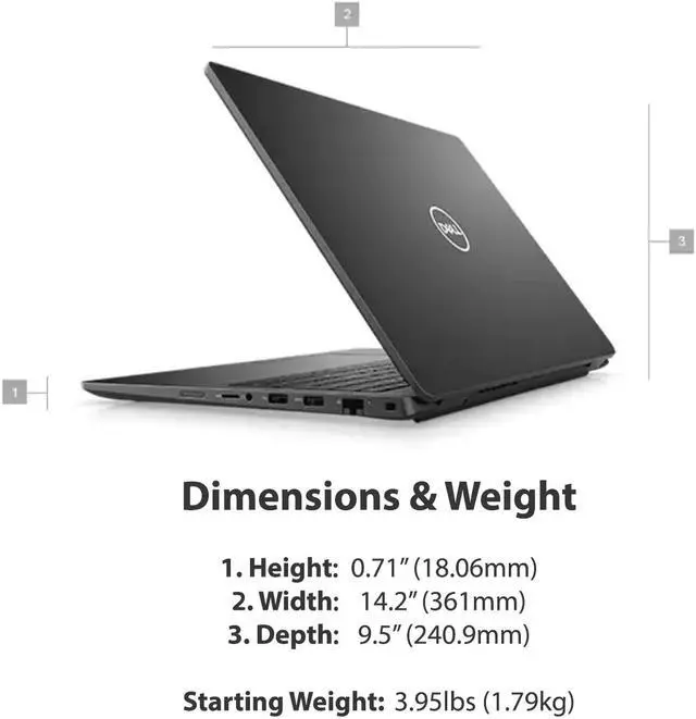Alt view image 6 of 6 - 2021 Newest Dell Business Laptop Latitude 3520, 15.6" FHD IPS Backlit Display, i7-1165G7, 64GB RAM, 1TB PCIe SSD, Webcam, WiFi 6, USB-C, HDMI, Win 10 Pro