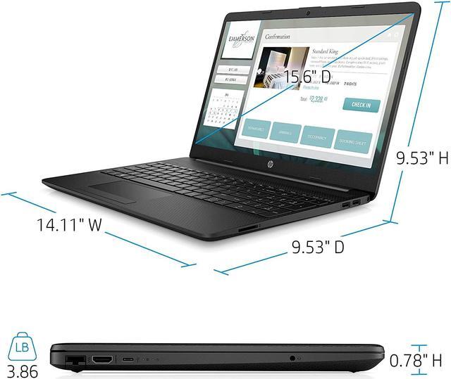 Alt view image 7 of 7 - 2021 HP Notebook 15 Laptop, 15.6" Full HD Screen, Intel Celeron N4020 Processor, 16GB DDR4 Memory, 1TB SSD, Webcam, Type-C, RJ-45, HDMI, Windows 10 Home, Black