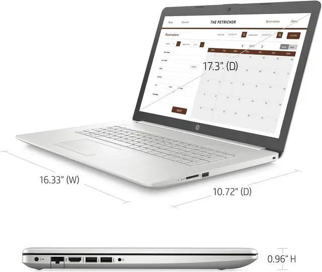 Alt view image 6 of 7 - Newest HP Laptop, 17.3" HD+ Non-Touch Display, 11th Gen Intel Core i3-1115G4 Processor, 8GB RAM, 256GB PCIe NVMe SSD, Webcam, Bluetooth, Wireless-AC, HDMI, USB-A 3.0, RJ-45, Windows 11 Home, Silver