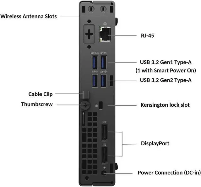 Alt view image 4 of 5 - Dell OptiPlex 7080 Micro Form Factor Mini Business Desktop, Intel Core i5-10500T Processor, 16GB RAM, 1TB SSD, DisplayPort, RJ45, Wi-Fi 6, Windows 11 Pro, Black