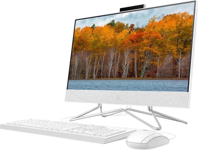 Alt view image 2 of 7 - HP All-in-One Desktop, 21.5" FHD Display, AMD Athlon Silver 3050U Processor, 8GB DDR4 RAM, 256GB PCIe M.2 SSD, Webcam, HDMI, RJ-45, Wi-Fi 5, Windows 11 Home, White