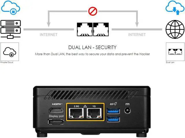Alt view image 5 of 6 - MSI Cubi B0A8 Micro Form Factor Business Desktop, 12th Gen Intel i5-1235U Processor, 16GB RAM, 512GB SSD, Wi-Fi 6, HDMI, Display Port, RJ-45, VESA Mount, Windows 11 Pro, Black