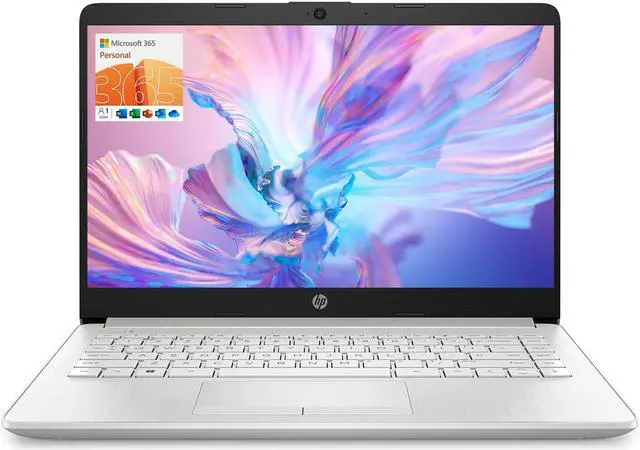 Main image of HP Portable Laptop, Student and Business, 14" HD Display, Intel Quad-Core N4120, 4GB DDR4 RAM, 64GB eMMC, 1 Year Office 365, Webcam, RJ-45, HDMI, Wi-Fi, Windows 11 Home, Silver