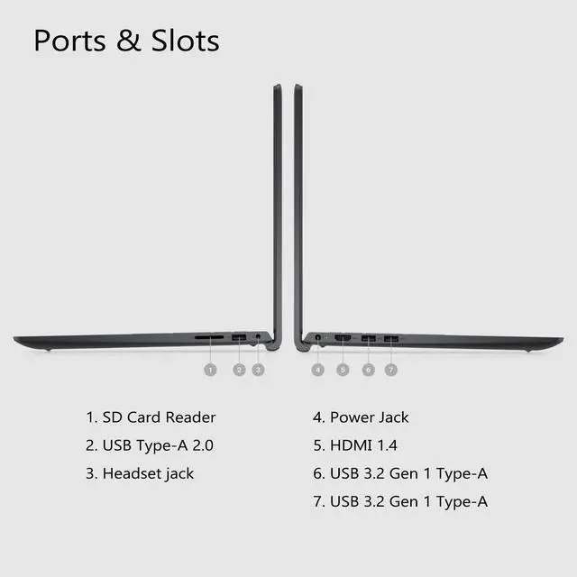 Alt view image 5 of 6 - Dell Inspiron 3000 Series 3520 Laptop, 15.6" FHD Touchscreen, Intel Core i5-1155G7, 32GB DDR4 RAM, 1TB PCIe SSD, Webcam, SD Card Reader, Wi-Fi, Windows 11 Home, Black