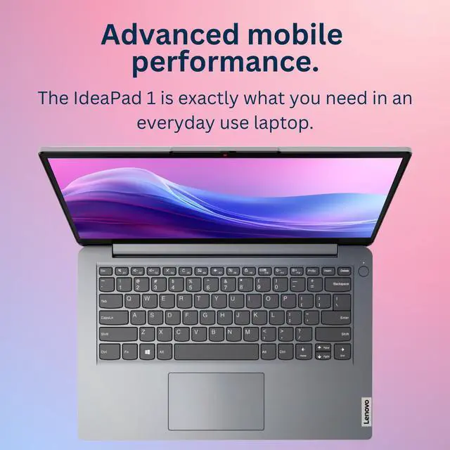 Alt view image 3 of 6 - Lenovo IdeaPad 1 Laptop, 14" HD Screen, Intel Celeron N4020, 4GB RAM, 128GB eMMC, Webcam, Wi-Fi 6, Windwos 11 Home, Grey