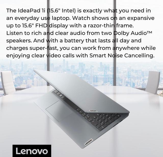 Alt view image 4 of 6 - Lenovo IdeaPad 1 Laptop, 15.6" FHD Display, Intel Dual Core Processor, 20GB RAM, 1TB SSD + 128GB eMMC, 1 Yr Office 365, Wi-Fi 6, Windows 11 Home, Grey
