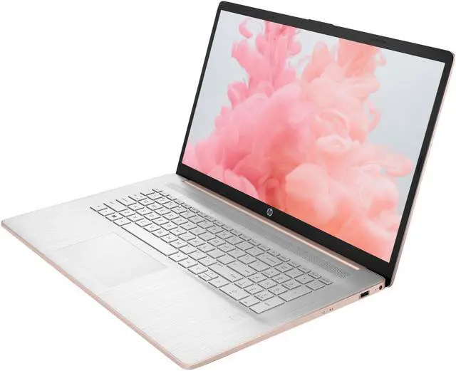 Alt view image 3 of 5 - HP Essential 17t Laptop, 17.3" HD+ Touchscreen, Intel Core i7-1355U, 64GB RAM, 1TB SSD, Webcam, HDMI, Backlit Keyboard, Fingerprint Reader, Wi-Fi 6, Windows 11 Home, Pale Rose Gold