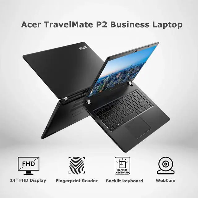 Alt view image 4 of 5 - Acer TravelMate P2 TMP214 Business Laptop, 14" FHD 1920 * 1080 Non-touch 60Hz, AMD Ryzen 7 5850U, AMD Radeon Graphics, 32GB DDR4 SODIMM RAM, 1TB PCIe M.2 SSD, Wi-Fi 6, Windows 11 Pro, Black