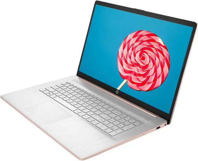 Alt view image 3 of 5 - HP Essential 17t Buisness Laptop, 17.3" HD+ Touchscreen, Intel Core i7-1355U, 64GB RAM, 1TB SSD, Webcam, HDMI, Backlit Keyboard, Fingerprint Reader, Wi-Fi 6, Windows 11 Pro, Pale Rose Gold
