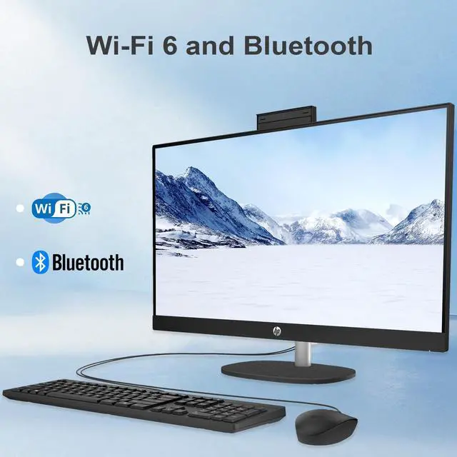 Alt view image 2 of 7 - HP Essential All-in-One Desktop, 27" FHD Touchscreen, Intel Core i7-1355U, 64GB RAM, 2TB PCIe SSD, Wi-Fi 6, Wired Keyboard & Mouse, Windows 11 Pro, Black