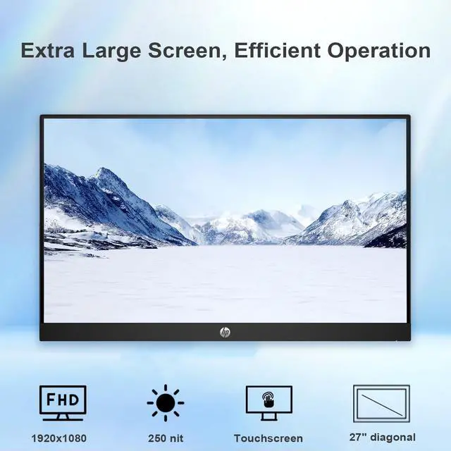 Alt view image 4 of 7 - HP Essential All-in-One Desktop, 27" FHD Touchscreen, Intel Core i7-1355U, 64GB RAM, 2TB PCIe SSD, Wi-Fi 6, Wired Keyboard & Mouse, Windows 11 Pro, Black