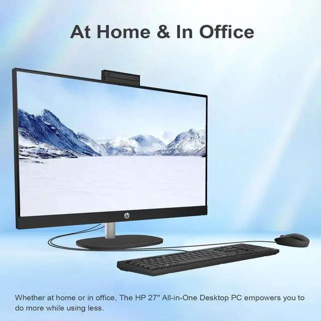 Alt view image 3 of 7 - HP Essential All-in-One Desktop, 27" FHD Touchscreen, Intel Core i7-1355U, 64GB RAM, 2TB PCIe SSD, Wi-Fi 6, Wired Keyboard & Mouse, Windows 11 Pro, Black