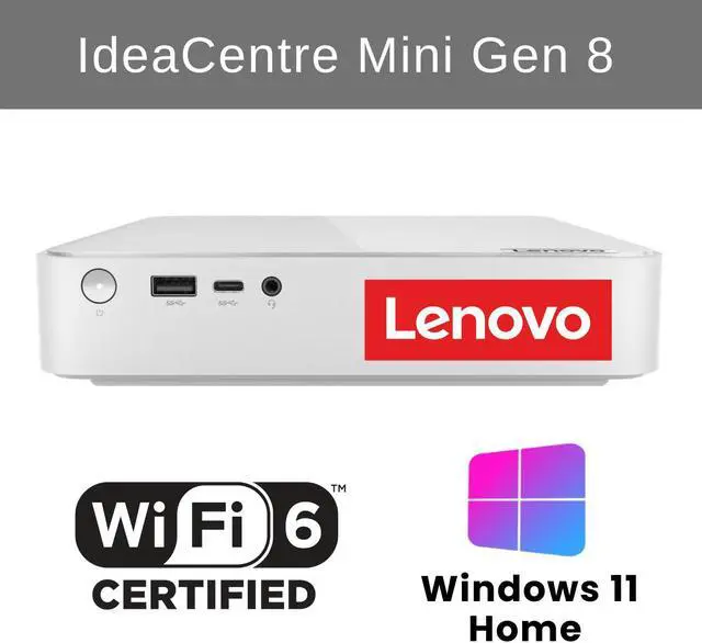 Alt view image 2 of 6 - Lenovo IdeaCentre Newest Mini Desktop, 13th Gen Intel i5-13500H, 32GB RAM, 2TB PCIe M.2 SSD, RJ-45, HDMI, Wi-Fi 6, Bluetooth, Windows 11 Home, Grey
