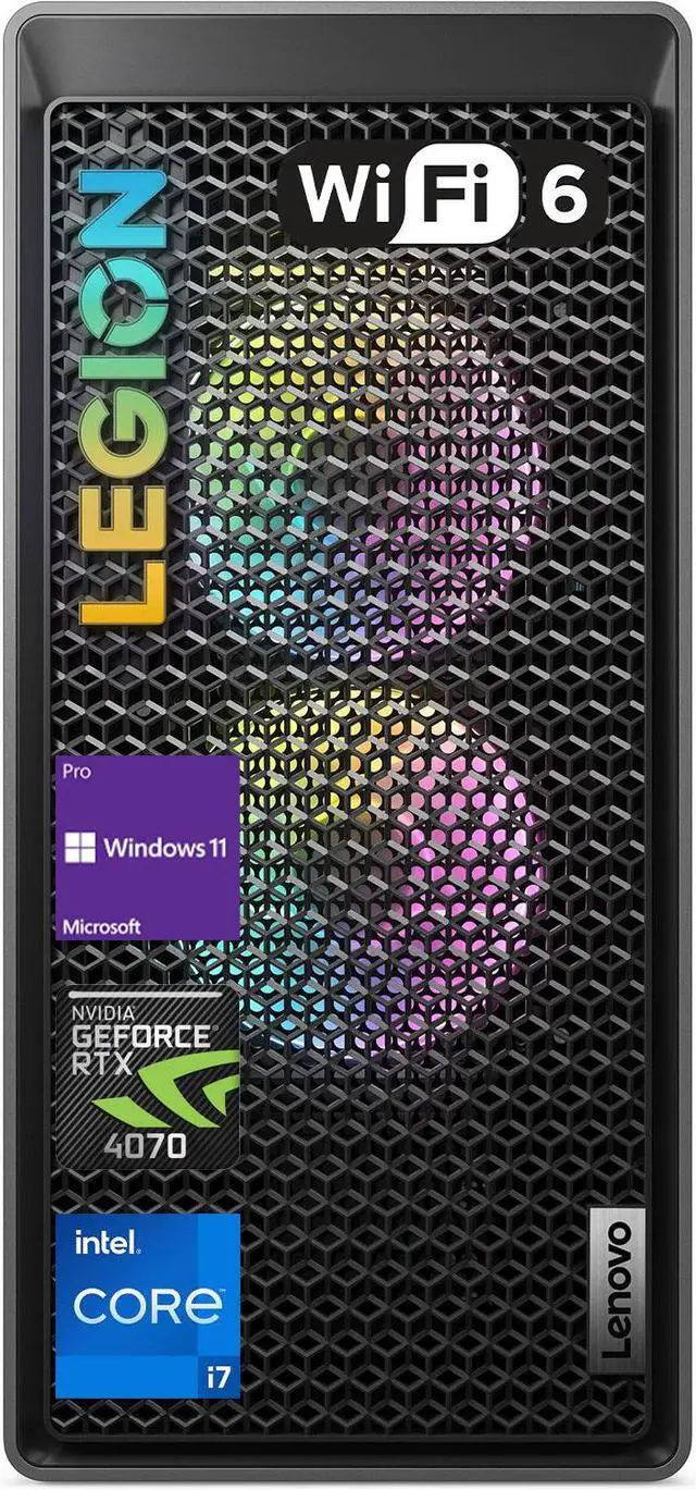 Main image of LENOVO Legion T5 Gaming Desktop, Intel Core i7-13700F, GeForce RTX 4070, 32GB DDR5 RAM, 2TB SSD, Wired KB & Mouse, DP Port, HDMI, RJ45, Wi-Fi 6, Windows 11 Pro