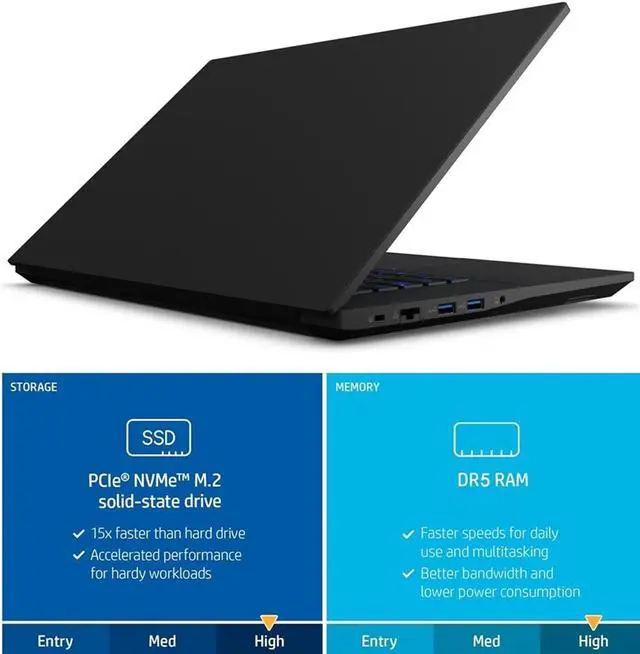 Alt view image 2 of 6 - NUC Intel NUC X15 Gaming Laptop, 15.6" FHD 144Hz Display, Intel Core i7-12700H, Intel Arc A550M Graphics, 16GB DDR5 RAM, 1TB SSD, IR Webcam, RGB Backlit Keyboard, HDMI, RJ-45, Wi-Fi 6, Windows 11 Pro