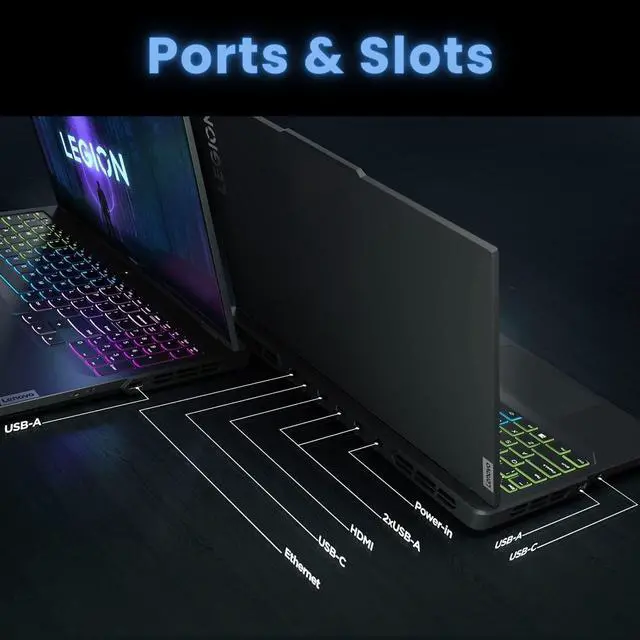 Alt view image 7 of 7 - Lenovo Legion Pro High-Performance Gaming Laptop, 16" WQXGA Display, Intel Core i9-13900HX, NVIDIA GeForce RTX 4060, 32GB RAM, 1TB SSD, Backlit KB, Wi-Fi 6, Win 11 Home