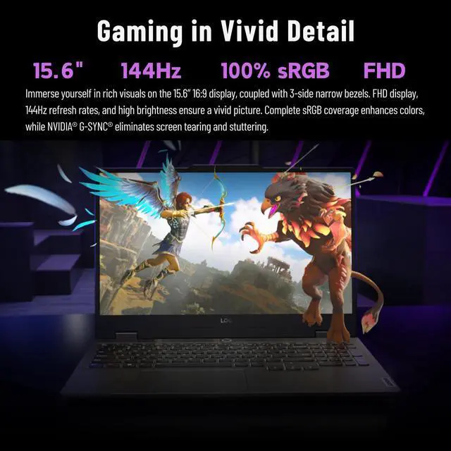 Alt view image 2 of 7 - Lenovo Newest LOQ i7 Gaming Laptop, 15.6" FHD 144Hz, Intel Core i7-13650HX, NVIDIA GeForce RTX 4060, 32GB DDR5 RAM, 2TB SSD, Backlit KB, RJ-45, Wi-Fi 6, Windows 11 Home, Grey