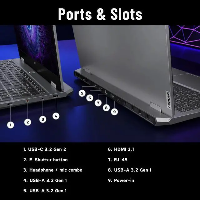 Alt view image 6 of 7 - Lenovo Newest LOQ i7 Gaming Laptop, 15.6" FHD 144Hz, Intel Core i7-13650HX, NVIDIA GeForce RTX 4060, 32GB DDR5 RAM, 2TB SSD, Backlit KB, RJ-45, Wi-Fi 6, Windows 11 Home, Grey