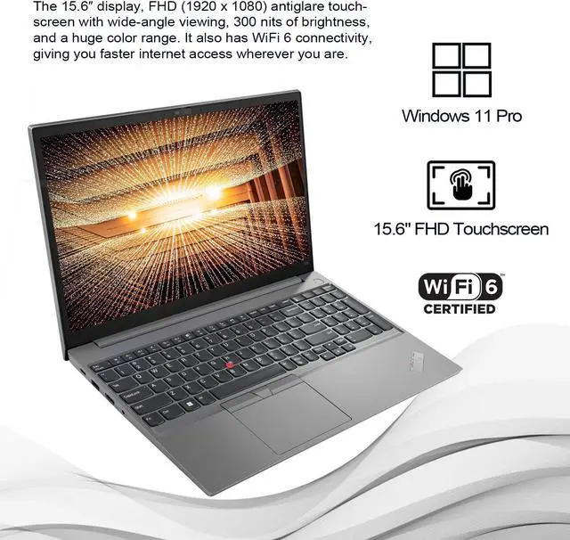 Alt view image 2 of 6 - Lenovo ThinkPad E15 Gen 4 Business Laptop, 15.6" FHD Touchscreen, i7-1255U, 40GB RAM, 1TB SSD, Wi-Fi 6, HDMI, Thunderbolt 4, Webcam, 1 Yr Warranty, Windows 11 Pro, Grey