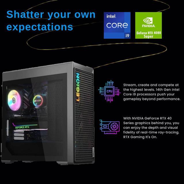 Alt view image 3 of 6 - Lenovo 2024 Legion i9 RTX 4080 Super Premium Gaming Desktop, Intel Core i9-14900KF, NVIDIA GeForce RTX 4080 Super, 32GB DDR5 RAM, 1TB SSD, DisplayPort, Wi-Fi 6, Wired KB&Mouse, W11P, Grey