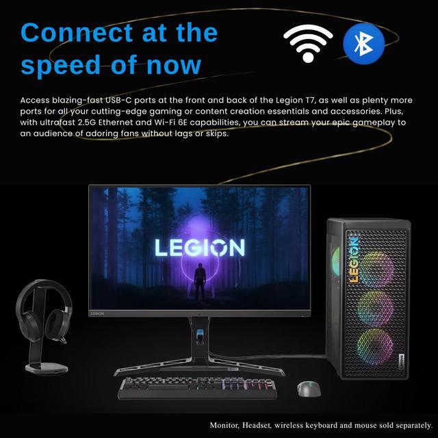Alt view image 4 of 6 - Lenovo 2024 Legion i9 RTX 4080 Super Premium Gaming Desktop, Intel Core i9-14900KF, NVIDIA GeForce RTX 4080 Super, 32GB DDR5 RAM, 1TB SSD, DisplayPort, Wi-Fi 6, Wired KB&Mouse, W11P, Grey
