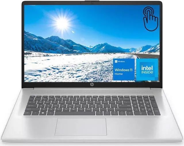 Main image of HP 17.3" HD+ Touchscreen Portable Laptop, Intel Pentium Silver N5030, 16GB RAM, 1TB SSD, Webcam, HDMI, Numeric Keypad, Wi-Fi, Windows 11 Home, Silver