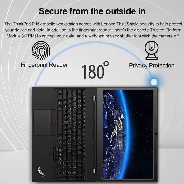 Alt view image 4 of 6 - Lenovo ThinkPad P15v Gen 3 Business Laptop, 15.6" FHD Display, Intel Core i7-12700H, NVIDIA Quadro T1200, 16GB DDR5 RAM, 1TB SSD, FP Reader, SD Card Reader, HDMI, Webcam, Wi-Fi 6, W11 Pro, Black