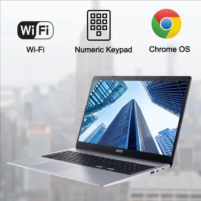 Alt view image 3 of 5 - Acer CB315 Daily Traditional Chromebook, 15.6" HD 1366x768 Non-touch 60Hz, Intel Celeron N4020, Intel UHD Graphics, 4GB RAM, 64GB eMMC, Wi-Fi 5, Chrome OS, Silver