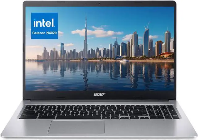 Main image of Acer CB315 Daily Traditional Chromebook, 15.6" HD 1366x768 Non-touch 60Hz, Intel Celeron N4020, Intel UHD Graphics, 4GB RAM, 64GB eMMC, Wi-Fi 5, Chrome OS, Silver