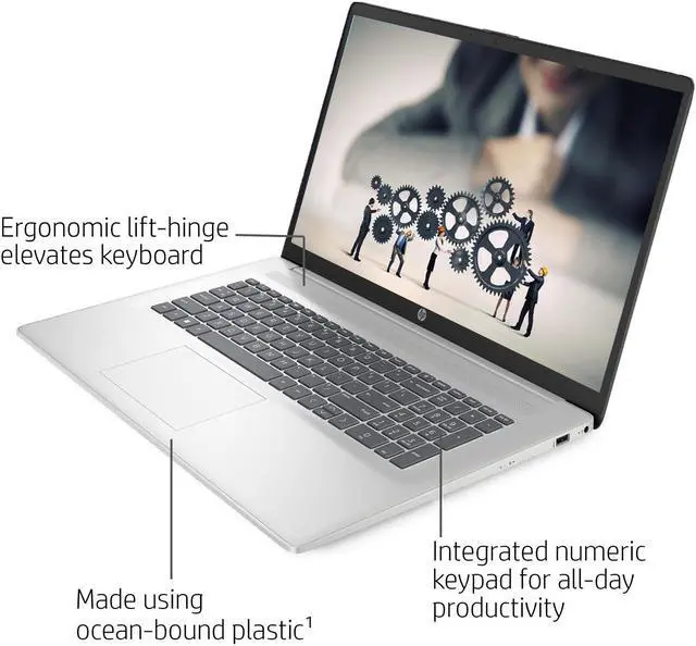 Alt view image 2 of 5 - HP Business Professional Laptop, 17.3" HD+ Touchscreen, Intel Core i5-1334U, 32GB RAM, 1TB SSD, Webcam, HDMI, FP Reader, Backlit KB, Wi-Fi 6, Windows 11 Pro, Silver