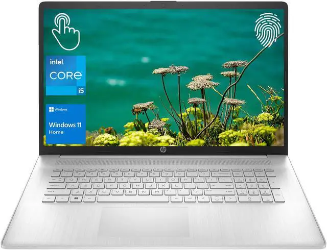 Main image of HP Portable Laptop, 17.3" HD+ Touchscreen, Intel Core i5-1334U, 16GB RAM, 1TB SSD, Webcam, HDMI, FP Reader, Backlit KB, Wi-Fi 6, Windows 11 Home, Silver