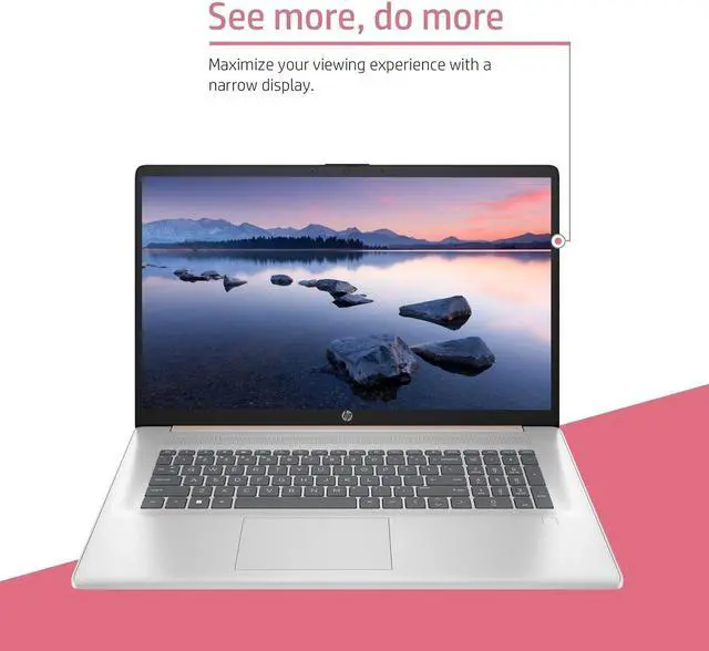 Alt view image 2 of 5 - HP Essential Daily Traditional Laptop, 17.3" FHD Display, Intel Core i7-1355U, 16GB RAM, 512GB SSD, Backlit KB, HDMI, FP Reader, Wi-Fi 6, Windows 11 Pro, Rose