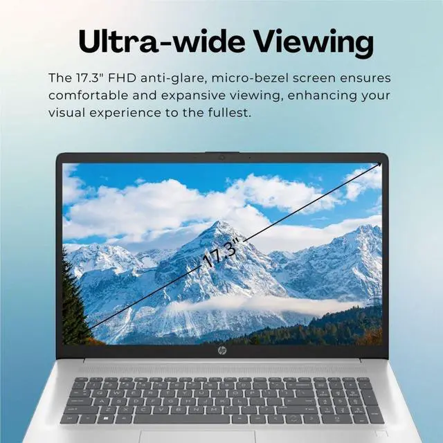 Alt view image 3 of 6 - HP Newest 17.3" FHD Laptop, Intel Core i5-1334U, Intel Iris Xe Graphics, 16GB RAM, 2TB PCIe SSD, Fingerprint Reader, Backlit KB, Webcam, Wi-Fi 6, HDMI, Windows 11 Home, Silver