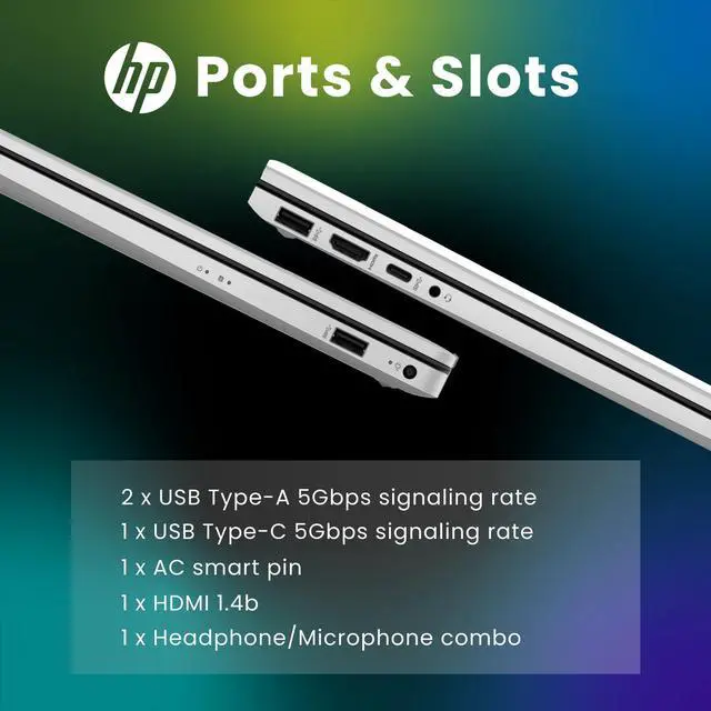 Alt view image 5 of 6 - HP Newest 17.3" FHD Laptop, Intel Core i5-1334U, Intel Iris Xe Graphics, 16GB RAM, 2TB PCIe SSD, Fingerprint Reader, Backlit KB, Webcam, Wi-Fi 6, HDMI, Windows 11 Home, Silver