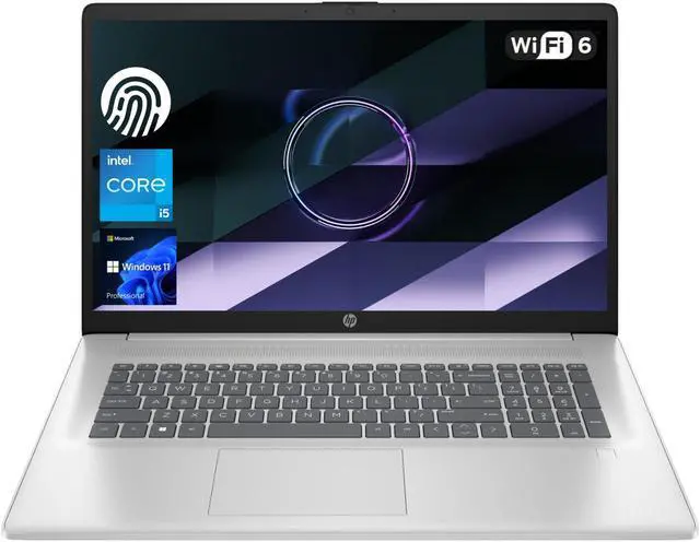 Main image of HP Newest 17.3" FHD Business Laptop, Intel Core i5-1334U, Intel Iris Xe Graphics, 16GB RAM, 2TB PCIe SSD, Fingerprint Reader, Backlit KB, Webcam, Wi-Fi 6, HDMI, Windows 11 Pro, Silver