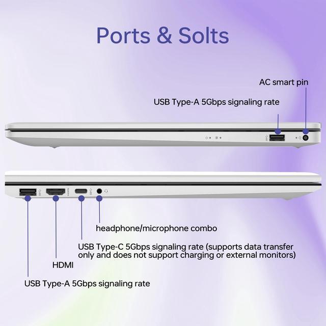 Alt view image 4 of 5 - HP 17t Business-Class Mobility Laptop, 17.3" FHD, Intel Core i7-1355U, 32GB RAM, 2TB SSD, Fingerprint Reader, HDMI, SuperSpeed USB, Wi-Fi 6, Backlit Keyboard, Windows 11 Pro, Silver