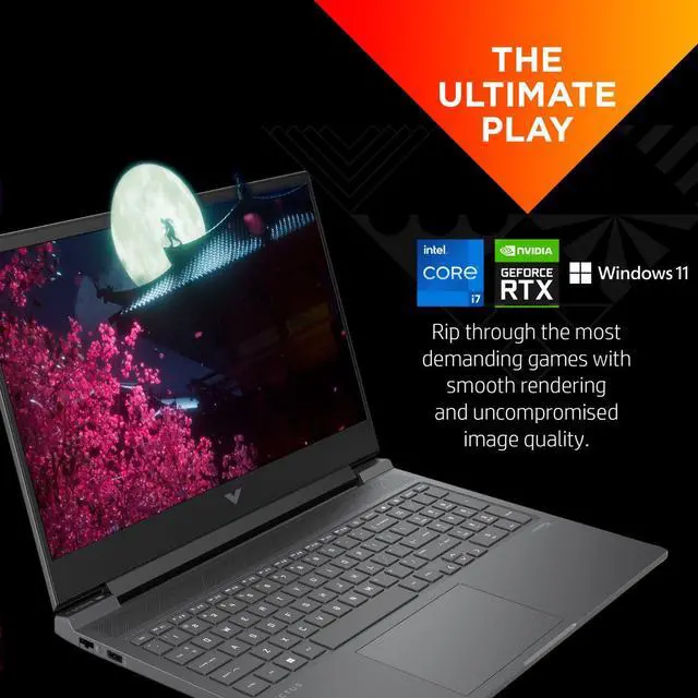 Alt view image 2 of 7 - HP 2024 Victus i7 RTX 4060 Gaming Laptop, 16.1" FHD 144Hz, Intel Core i7-14700HX, NVIDIA GeForce RTX 4060, 16GB DDR5 RAM, 512GB SSD, RGB Backlit KB, RJ-45, Wi-Fi 6, Windows 11 Home, Silver