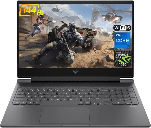 Main image of HP 2024 Victus i7 RTX 4060 Gaming Laptop, 16.1" FHD 144Hz, Intel Core i7-14700HX, NVIDIA GeForce RTX 4060, 16GB DDR5 RAM, 512GB SSD, RGB Backlit KB, RJ-45, Wi-Fi 6, Windows 11 Home, Silver